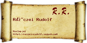 Réczei Rudolf névjegykártya